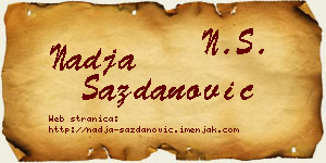 Nadja Sazdanović vizit kartica
